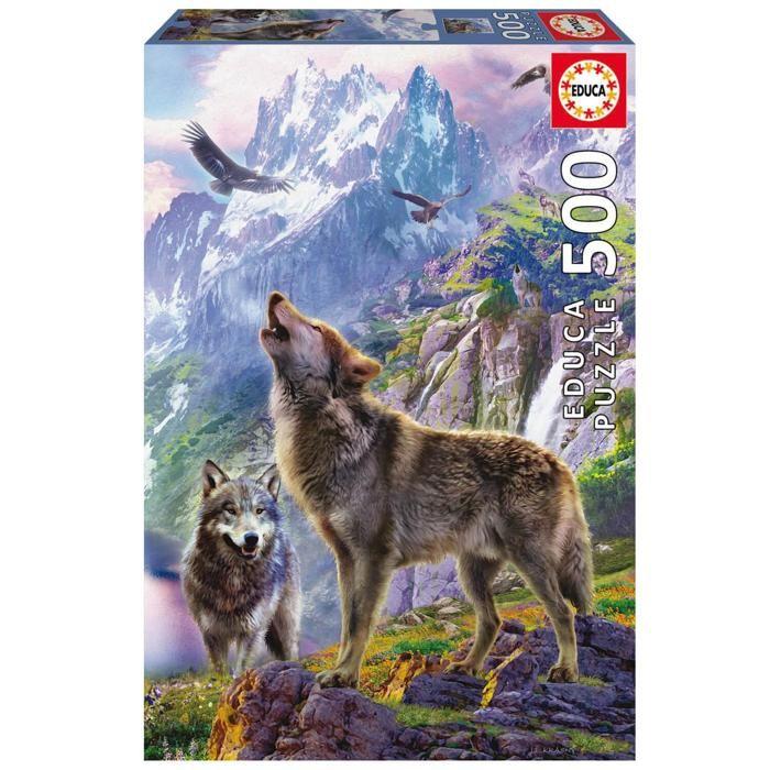 500 Piece Puzzle : Wolves On The Rocks