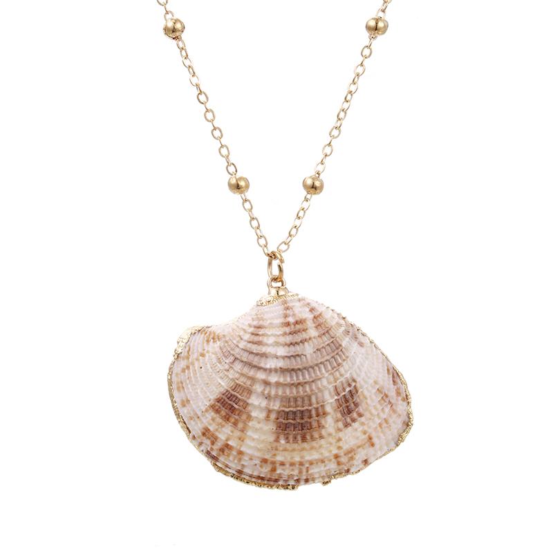 32 Styles Charm Boho Natural Shells Necklaces Scallop Pendant Necklace For Women Gifts Chain Style Alloy Seashell Summer Jewelry