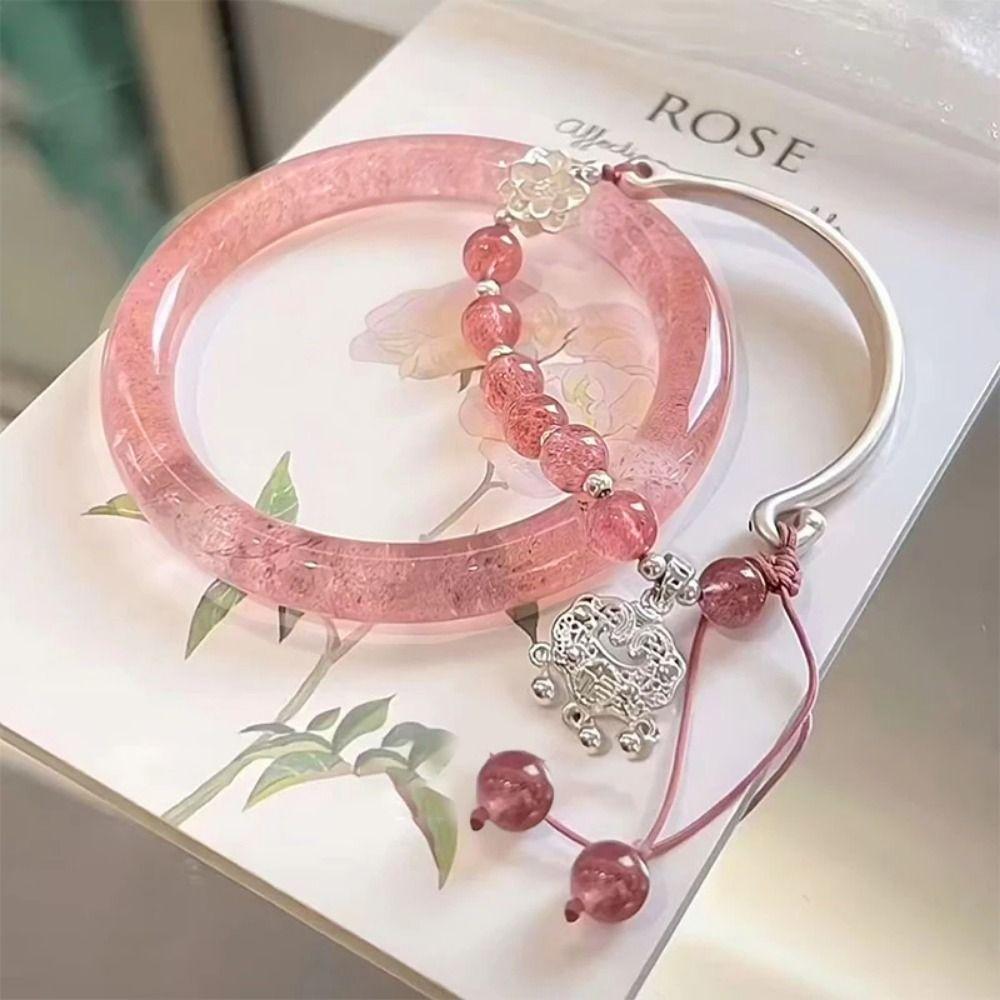 2Pcs Retro Pendant Charm Chinese Style Bangle Creative Retro Hand Ring Tassel Bells Bracelet  Hanfu