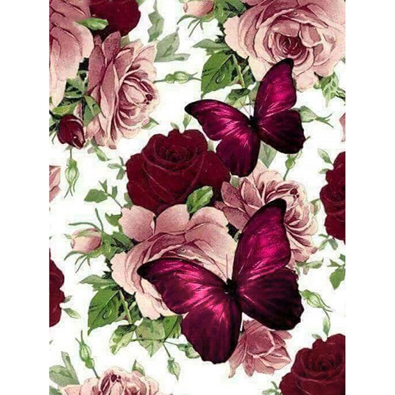 Butterfly DIY 5D Diamond Painting Full Round Resin Flower Diamond Embroidery Mosaic Rhinestone Cross Stitch Gift Home Decor