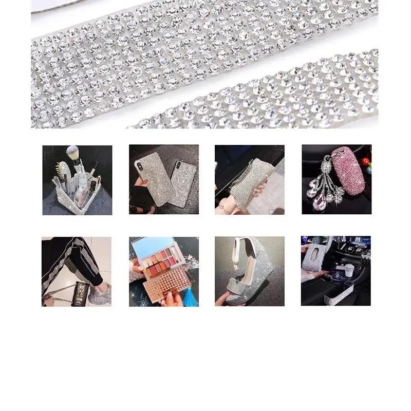 Self Adhesive Crystal Rhinestone Sticker Diamond Ribbon DIY Sticker Rhinestones Arts Crafts Car Phone Decoration