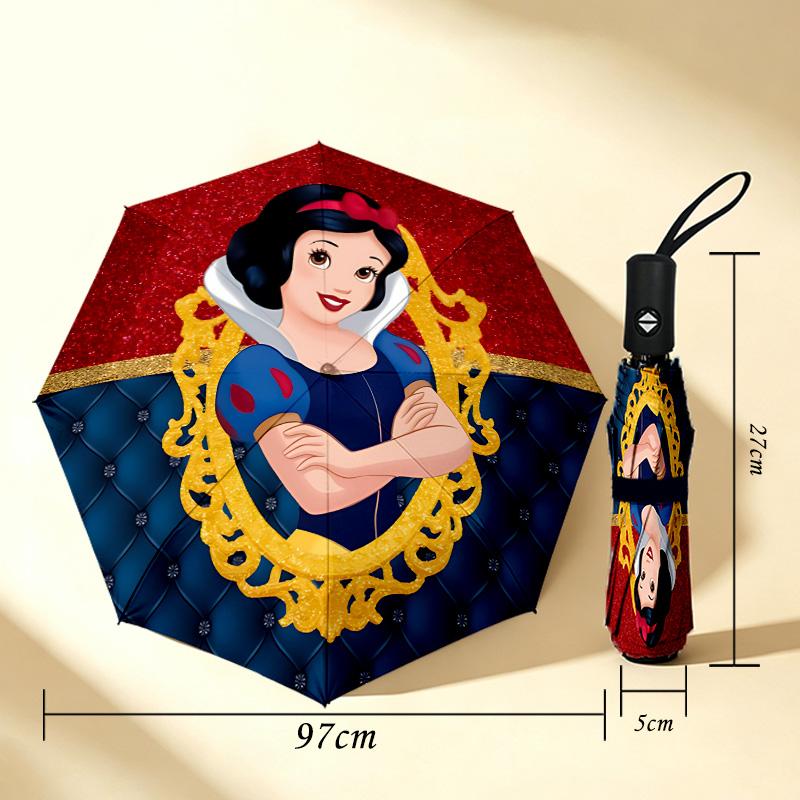 Snow White 8 Ribs 3Fold Black Glue Uv Protection Umbrella Sun Protection Rainproof Compact Folding Umbrella For Travel Daily Use C924679