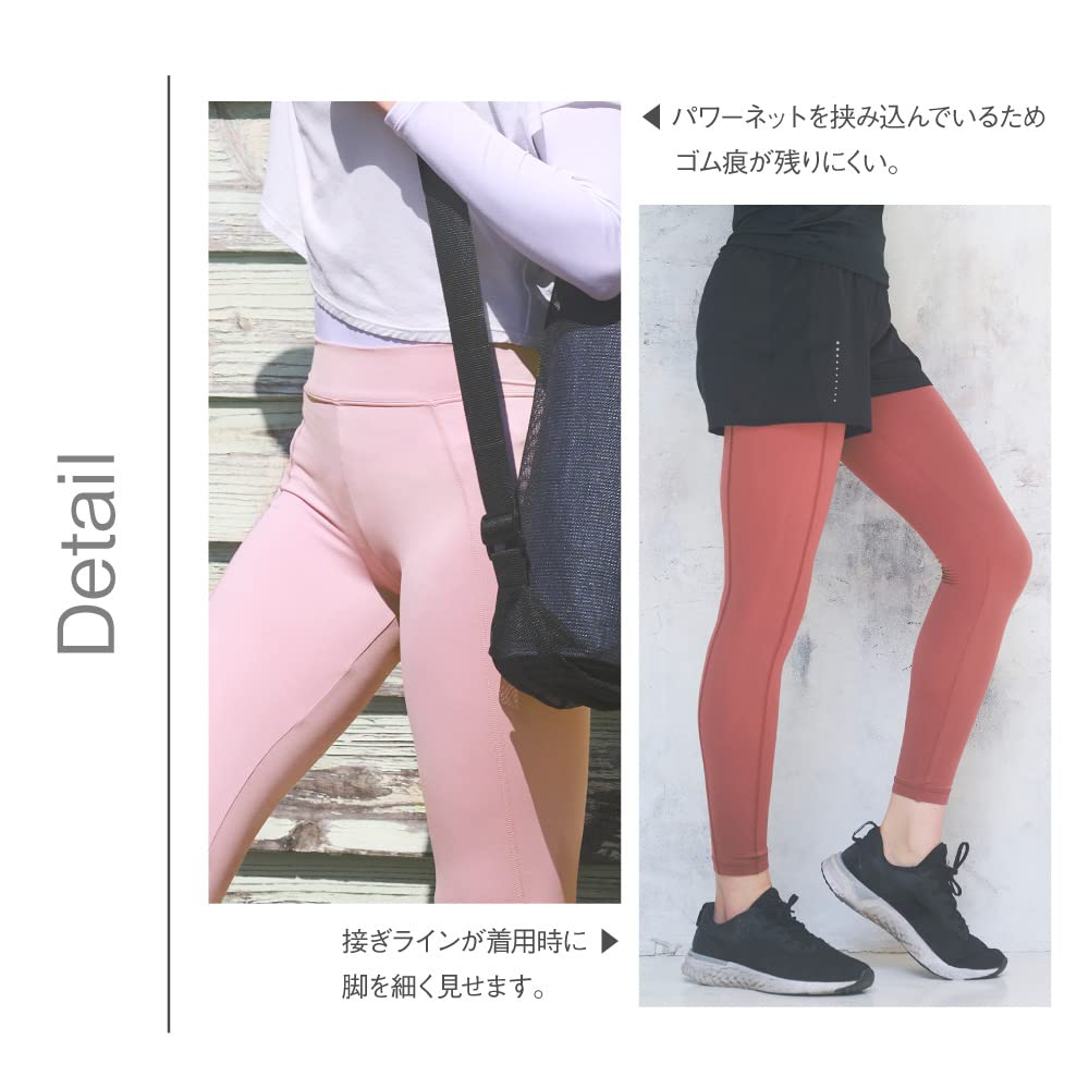 Glamor YOGA von glamore Sports UV Größe FT0274 Leggings, Unterwäsche, Schutz, Schweißableitend, Schnelltrocknend, Dehnbar, Damen, M, Schwarz,