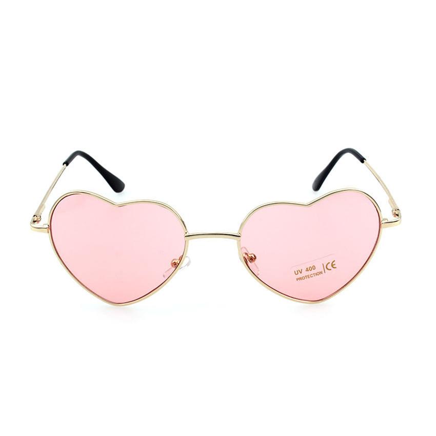 Women Sunglasses Cute Heart Frame Mirror Fashion UV400 Protection Vintage Retro Eyewear Sun Glasses