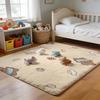 Floor Mat Soft Flannel Rug Non-Slip Absorbent Mat for Bathroom Bedroom Home Decor Kwaii Anime Baked Bear