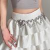 Vintage Zinc Zinc Alloy Waist Chain Punk Adjustable Belt Elegant Heart Chain Waistband  Streetwear