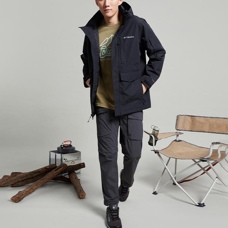 Columbia City Outdoor Series Solid Waterproof Long Sleeve Hooded Jacket Men Jackets WE9012-010