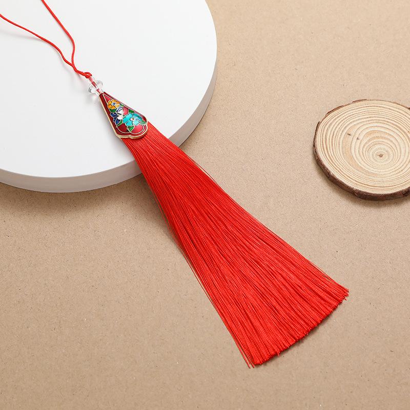 Chińskie klasyczne frędzle delikatny styl etniczny kwiat metalowa rama wisiorki DIY ozdoby rękodzielnicze breloczek dekoracja