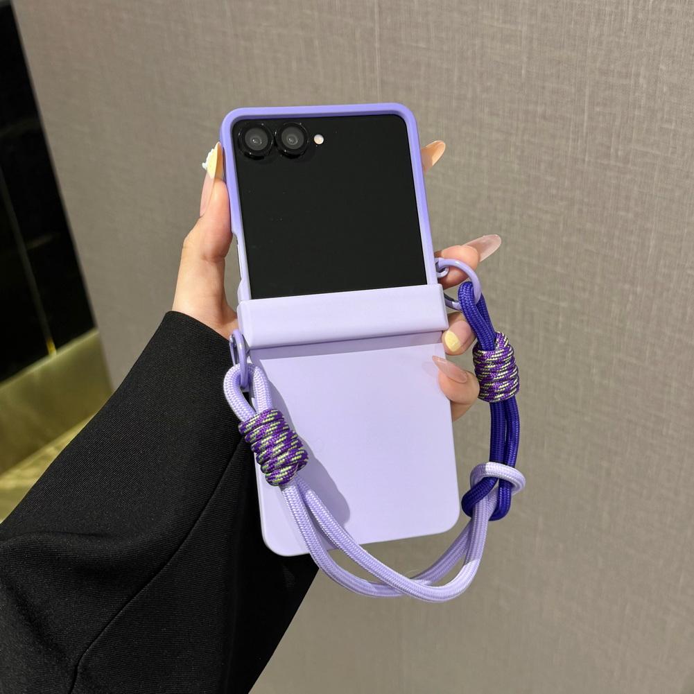 Dwukolorowe etui z paskiem na nadgarstek z gradientem dla Samsung Z Flip 8 flip7 FE Galaxy Z Flip 7 6 5 4 Przyjazne dla skóry Pokrowiec ochronny na zawias