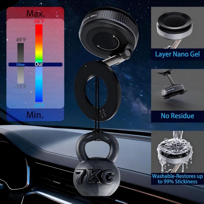 Universeller magnetischer Handyhalter für das Auto, starke Vakuumhalterung, passt für alle Smartphones, faltbares Design, Armaturenbrett, Fitnessstudio, Badezimmerspiegel