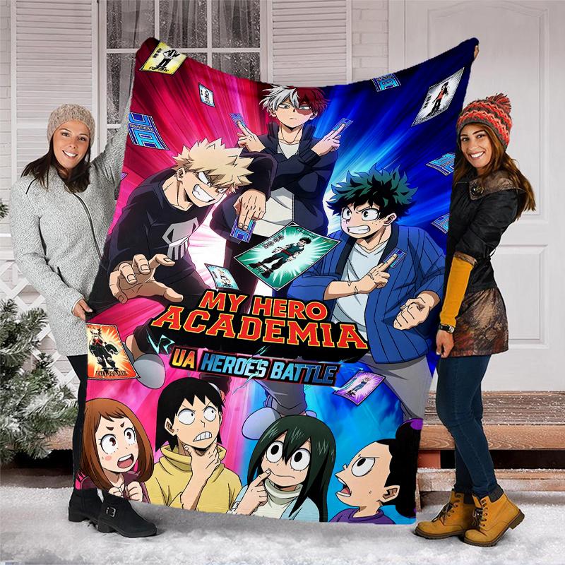 My Hero Academia Theme Printed Blanket - Perfect for Couch, Bed, Travel & Outdoor Use | Machine Washable, Cozy & Durable.