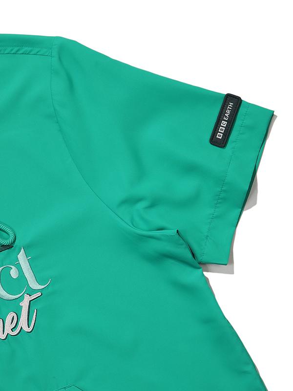 Bbc Earth [Albert] Planet Embroidered Short Sleeve Anorak_Green