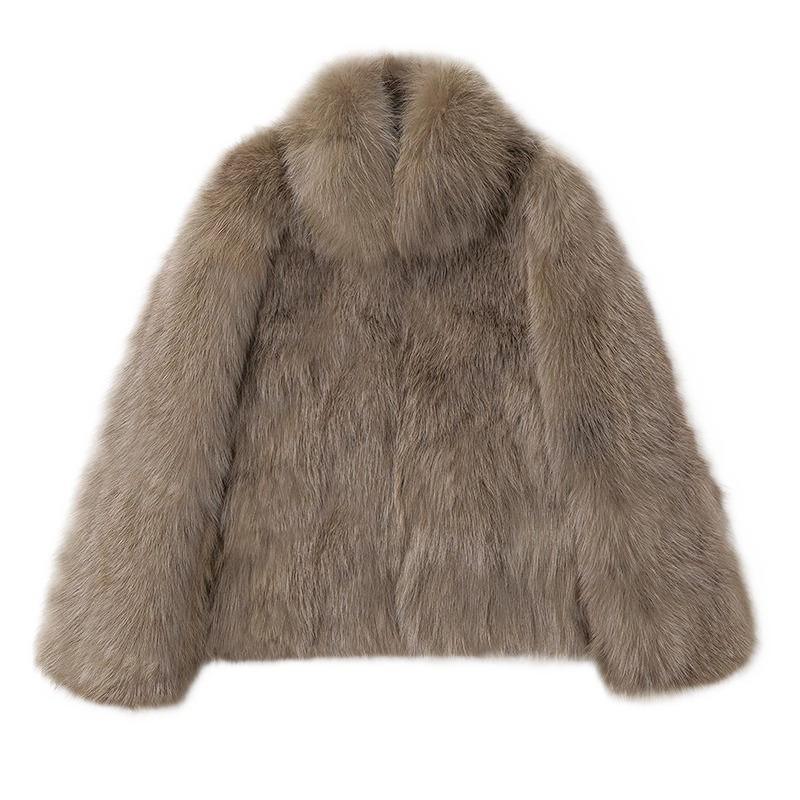 New imitation fox fur coat short fluffy winter coat thickened and thin light cotton