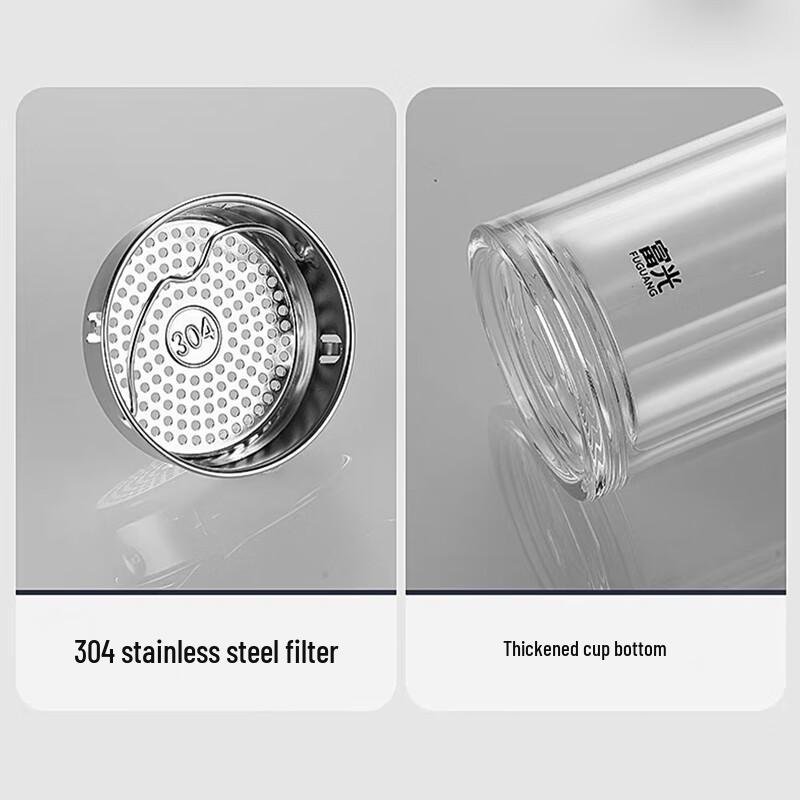 Fuguang Double-Layer Glass Tea Infuser Cup