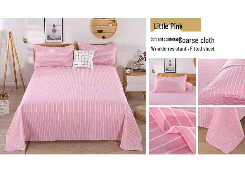 Traditional Kang Wrinkle-Resistant Coarse Cotton Bed Sheet - Soft, Thickened, and Skin-Friendly