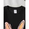 Kids Crewneck Sweatshirt, Pink Bunny Face with Orange Ears Graphic Print,Spring Autumn Casual Sport Tops