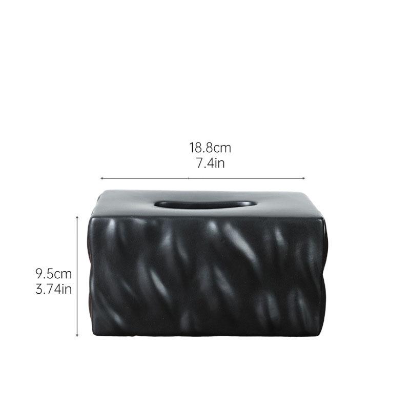 Creative Uneven Texture Tissue Box Coffee Table Desk Decoration Minimalism Ceramic Tissue Box Bedside Table Paper Towel Case