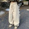 Retro American Winter Plaid-Patchwork Wide-Leg Relaxed Ski Pants - Insulated Casual Cargo Snow Trousers for Cold Weather