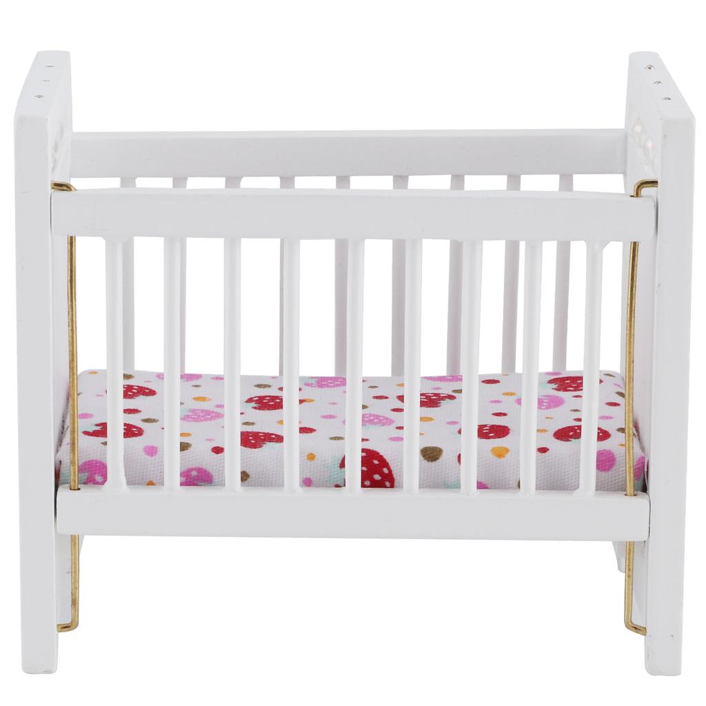 1:12 Dollhouse Mini Bed Model with Mattress Simulation Furniture Model Doll House Accessories