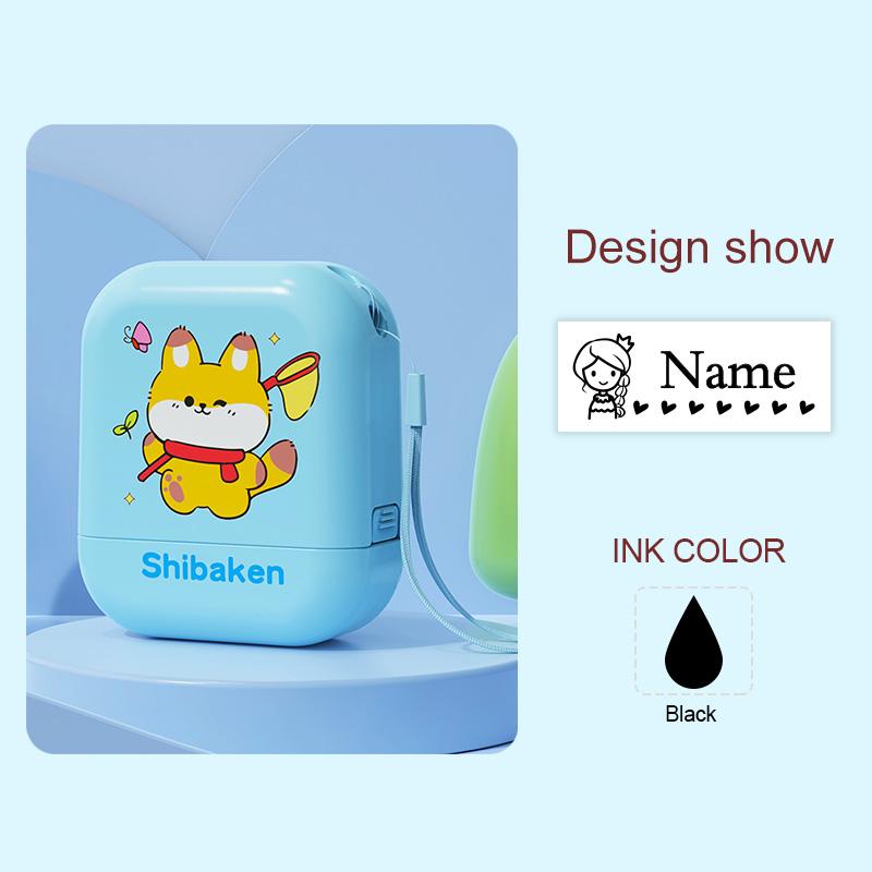

Custom Name Stamp for Laundry & Travel - Waterproof Ink Seal with Cartoon Icons, School/Kindergarten Organization Tool