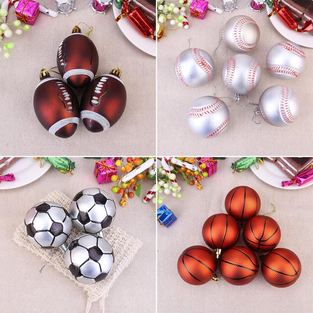 6pcs Christmas Balls Christmas Tree Ornament Home Christmas Hanging Pendant New Year Sports Theme Party Decoration Gifts Navidad