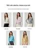 Women's Round Neck Button-Up Cardigan: 75% Cashmere, 25% Mulberry Silk, Cable Knit, Long Sleeve Sweater Coat