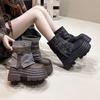 Cm Thick-soled Denim Stacked Short Boots Autumn New Small Man Heightening Martin Boots Pant Tube Boots Women