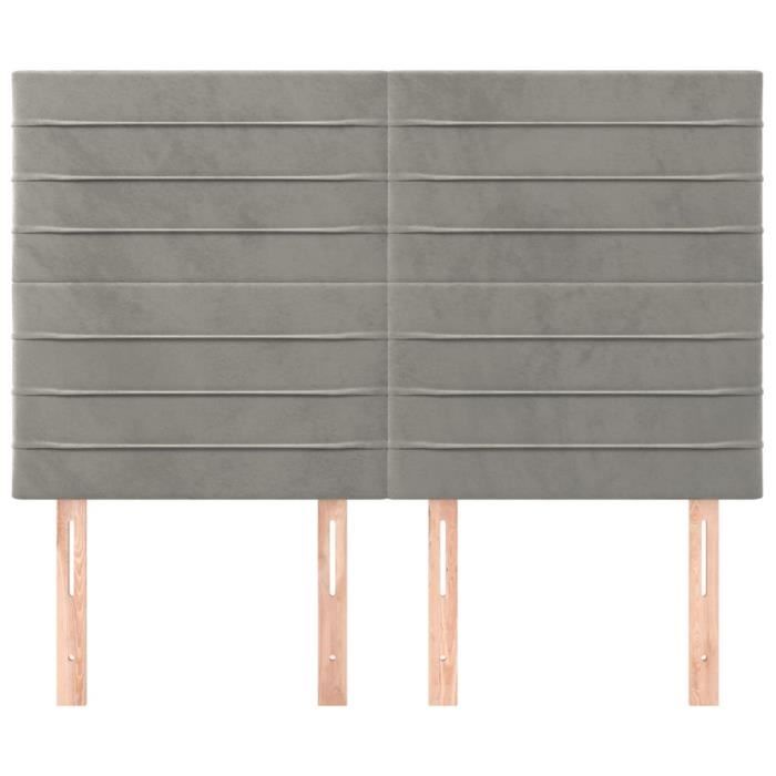 VidaXL Headboards 4 Pcs Light Grey 72x5x78-88 Cm Velvet3116520