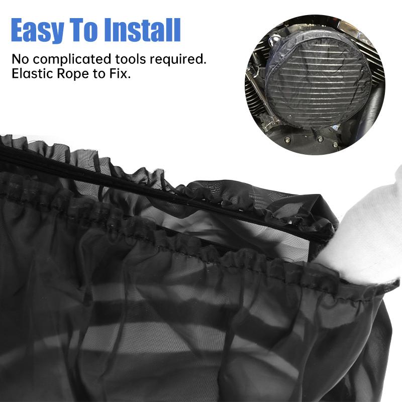 For Harley Sportster XL 1200 Touring Road King Softail Dyna Motorcycle Air Filter Rain Sock Air Cleaner Waterproof Cover Black