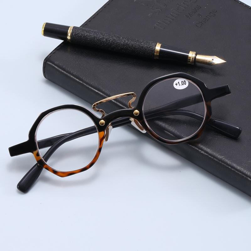 

Retro Round Frame Reading Glasses Men Women Fashion Spring Legs High Definition Prescription Glasses Blue Light High-Grade +150