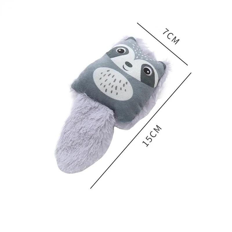 Cartoon Fox Shaped Cat Toy Cute Little Raccoon Squirrel Nibbling Toy Creative Cat Mint Cat Pillow