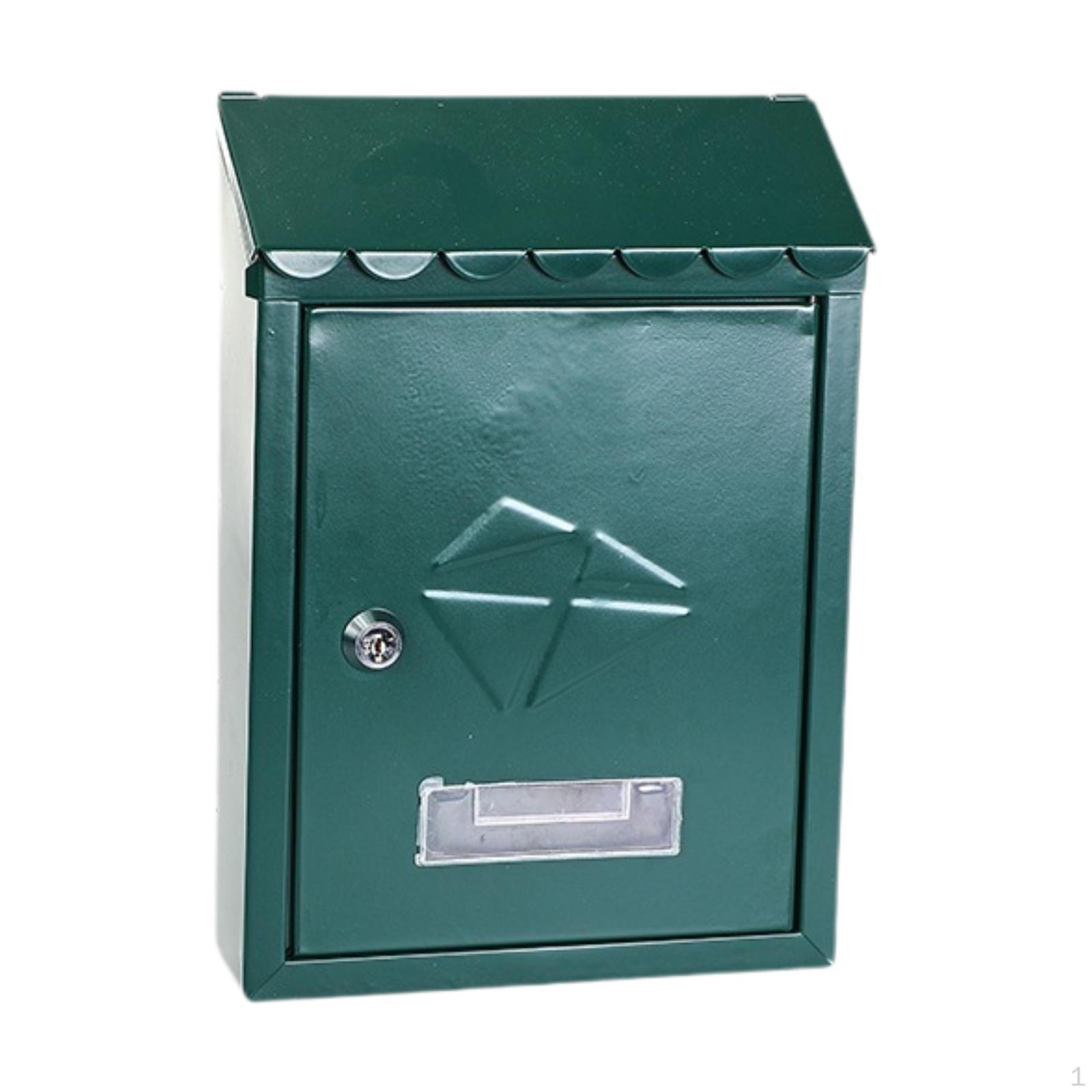 

Wall Mount Lockable Mailbox Modern Easy to Install Metal Practical House Decor Letterbox Mail Letter