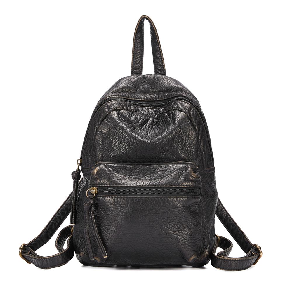 

Annmouler Vintage Women Small Size Backpack Bronze School Daypack Soft Leather Bag for Women Everyday Use Gift Bag 20x7x27cm бронзовый