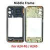 For Samsung A24 4G A245 Middle Frame Housing Bezel Plate With Side Button Repair Parts