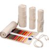 12/24/36/48/72 Hole Colorful Cloth Pencil Case Stationery Pencil Storage Bag Pencil roll School Student Supplies Paint Brush Bag