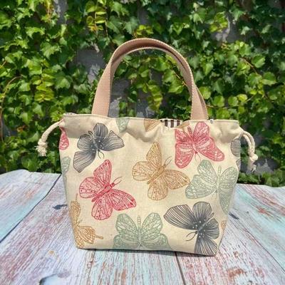 Drawstring Bento Bag, Student To Work, Lunch Box with Rice, Handbag, Hand Carry Bundle, Mouth Bag, Lunch Box Bag, Canvas, Cute Foreign Style