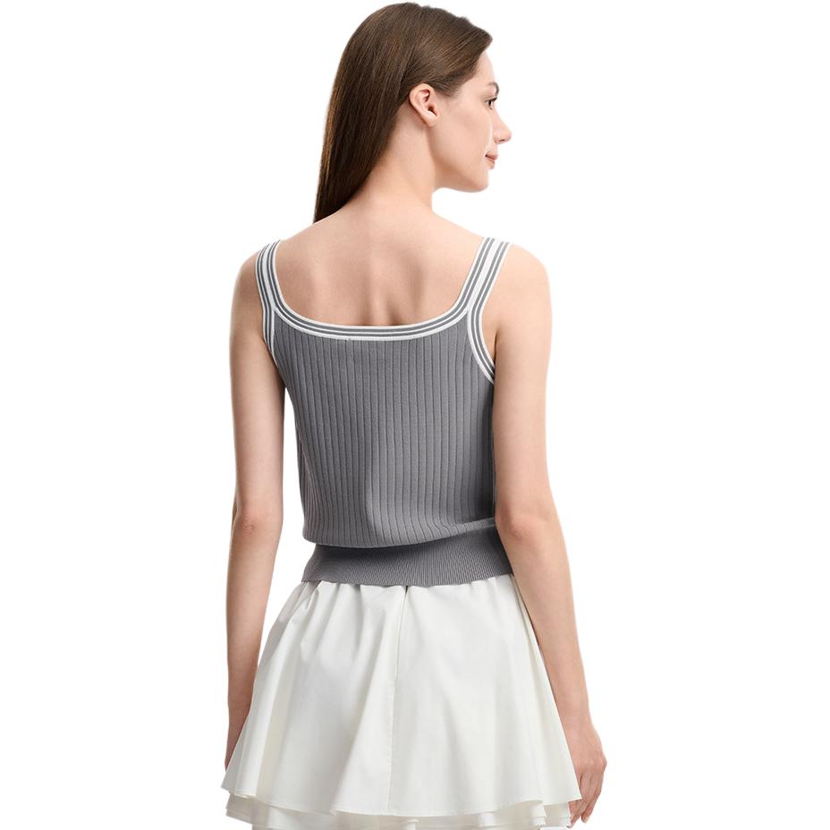 FILA Heritage Classic Simple Retro Sports Straight Casual Comfortable Woven Slim Vest Women tops F11W628117FDY