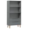 VidaXL Bibliothèque MOLDE Gris 85x35x170,5 cm Bois massif de pin 350542
