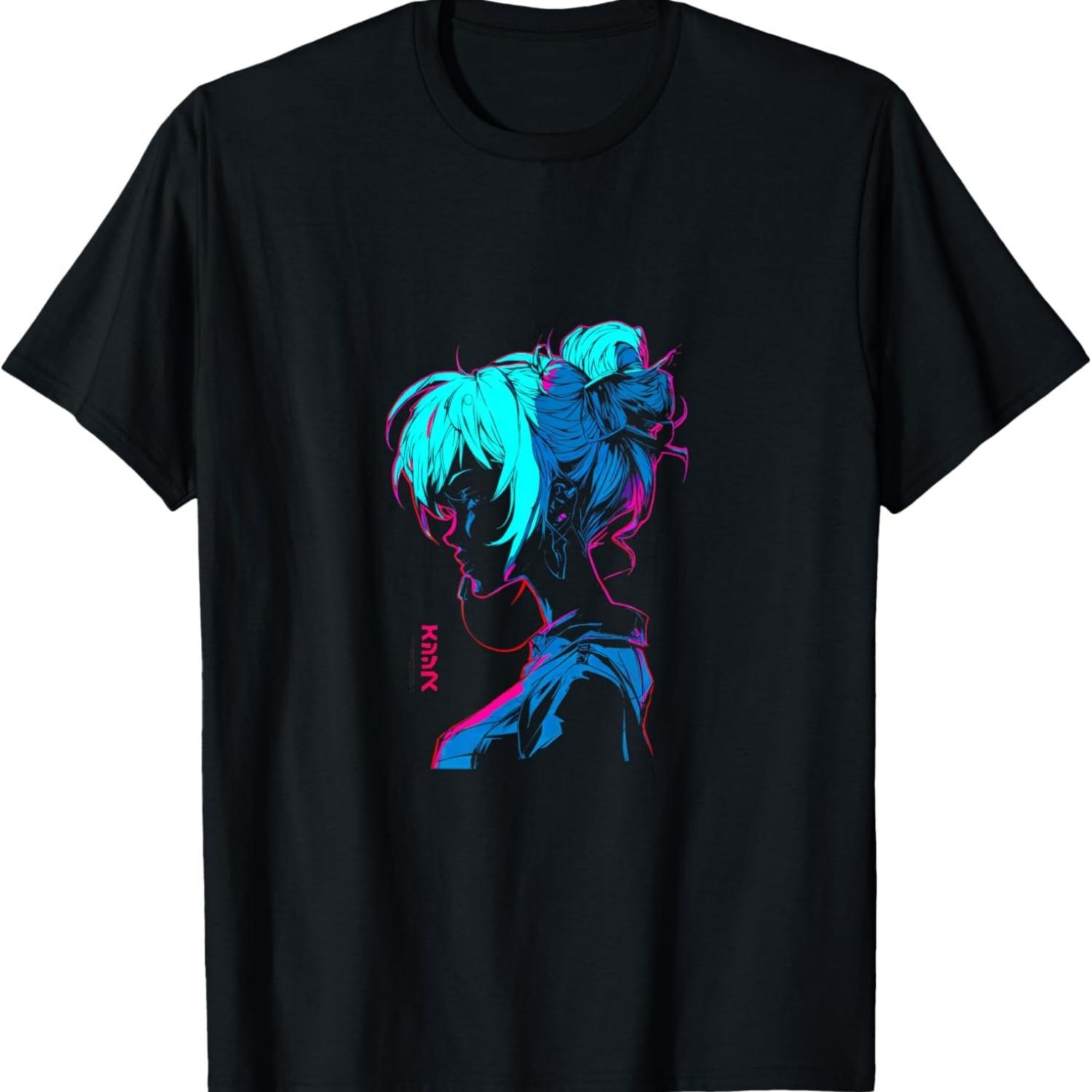 Cyberpunk Anime Girl IX T-Shirt S чёрный