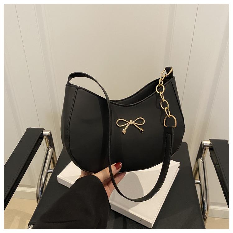 Summer New Style Bow Decoration Design Large Capacity Casual Simple Underarm Shoulder Women's Bag