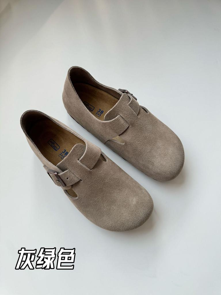 Sangpo Birken shoes women's 2025 spring and autumn cork one-pedal lazy shoes bag head leather thick sole all-inclusive Birken single shoes