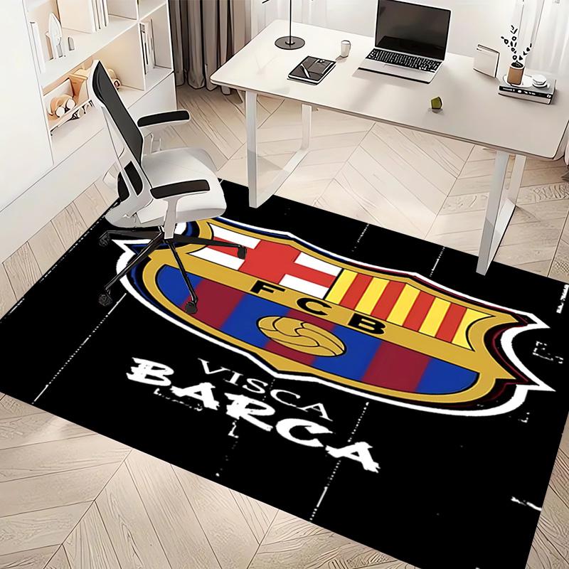 1pc FC Barcelona Print Area Rug - Soft, Washable Non-Slip Indoor Mat, Living Room, Home Office Decorative Rug,Office Decorative