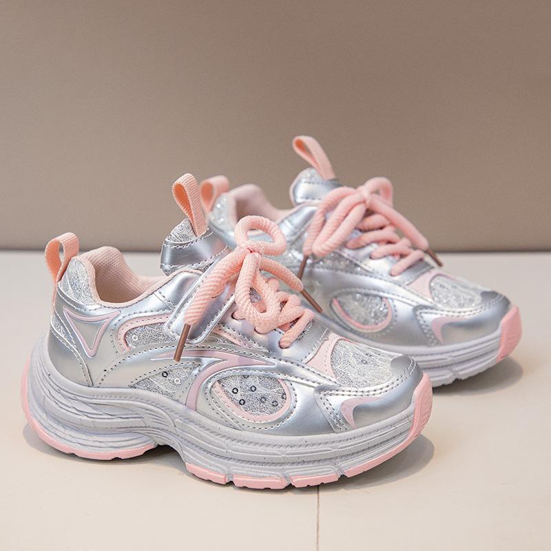 Kinder Papa-Schuhe 2025 Frühling neue Mode trendige Klassenkameraden Laufen leicht atmungsaktiv Mädchen Sportschuhe