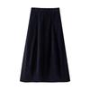 Women's Corduroy A-Line Midi Skirt with Elastic Waist