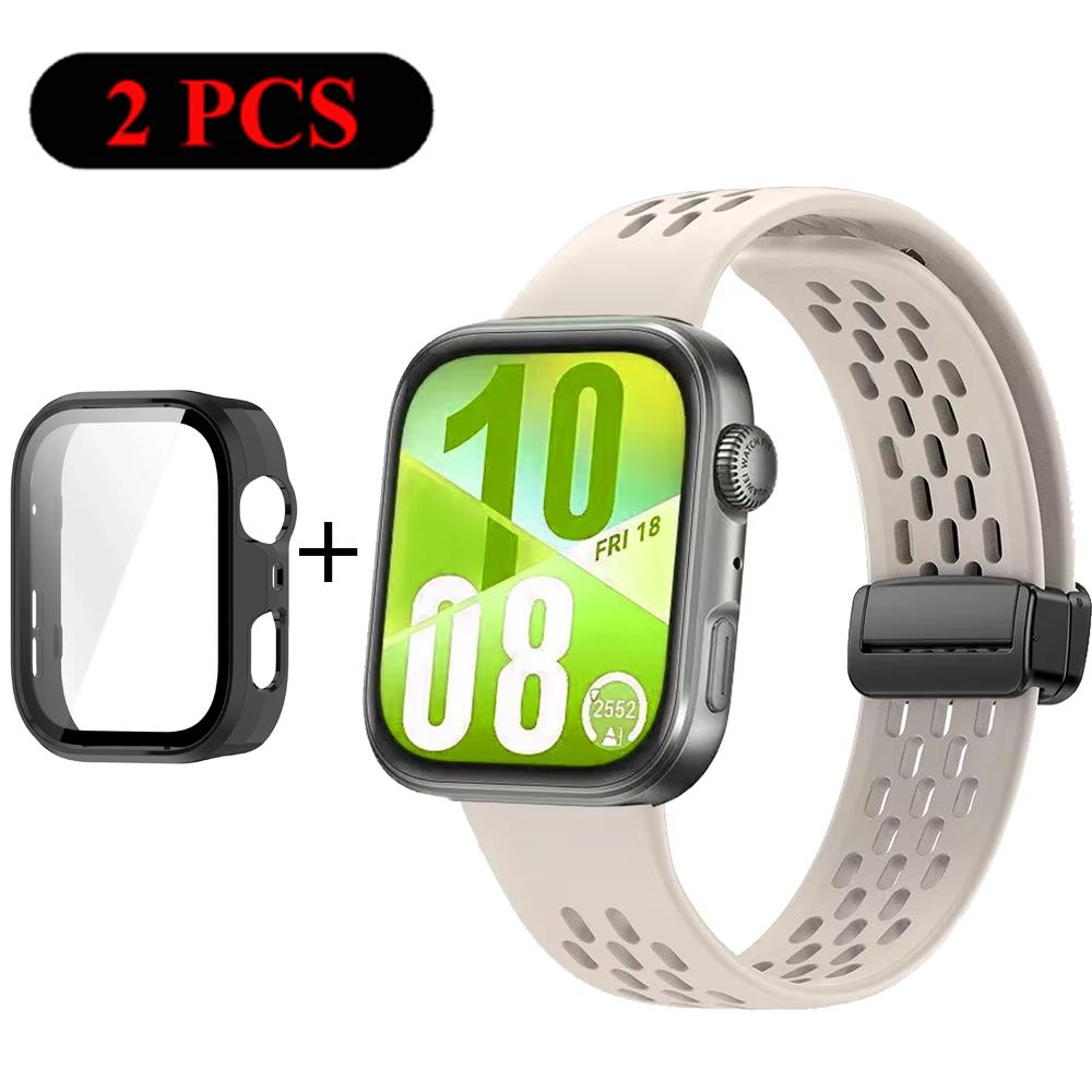 Armband+Hülle Silikonband für Huawei Watch Fit 4 Pro Fit 4 Bequemes Armband für Huawei Watch Fit 3 Atmungsaktives PC-Gehäuse