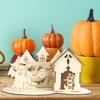 Whimsical Halloween Wooden Puzzle Displays Featuring Castle And Haunted House Designs Parties For