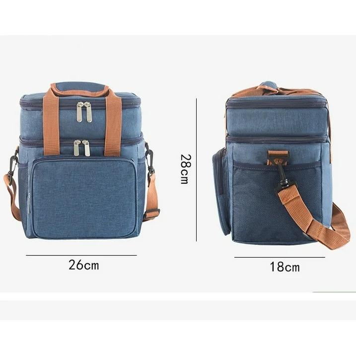 17L Double-Layer Insulated Lunch Bag Lightweight and Leak-Proof Lunch Carrier Ideal for Work, Camping, and School Use