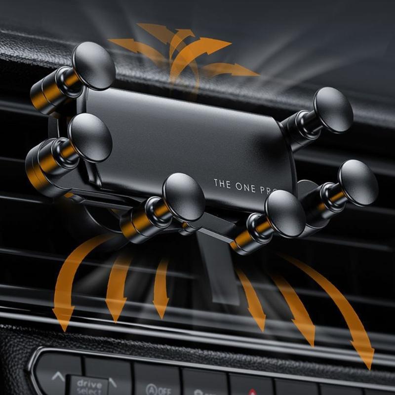 Uchwyt na telefon komórkowy do kratki nawiewu samochodowego, wspornik grawitacyjny, uniwersalny montaż dla telefonu komórkowego 4,7-6,7 cala, nawigacja GPS