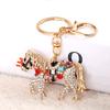 Sparkling Horse Keychain Colorful Rhinestone Enamel Horse Keychain Good Luck Horse Charm with Key Ring Gift for Friends Men Women