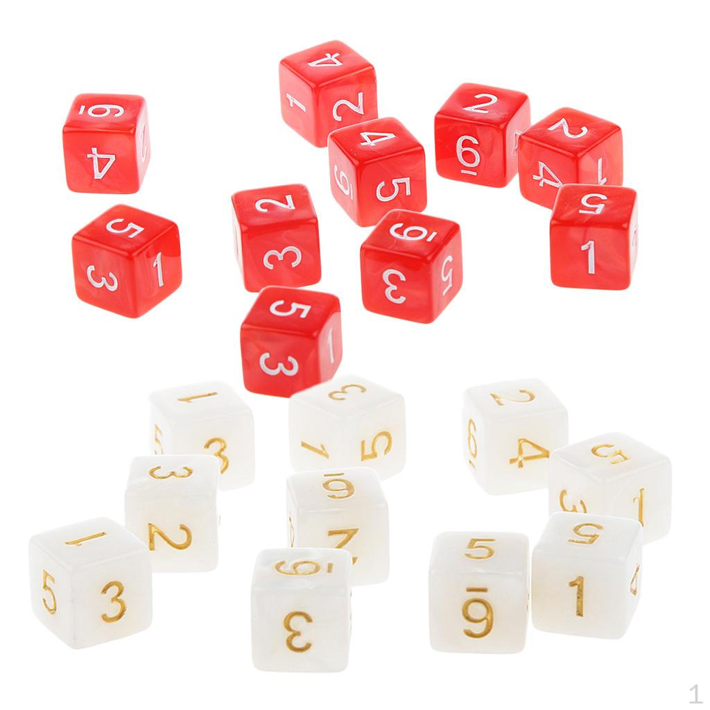 20 Pcs Opaque Set D6 Six Sided Die Place for